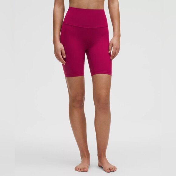 Lululemon Align Ribbed High Rise Short 8" inseam (Wild Berry) Size 8 - Picture 1 of 7